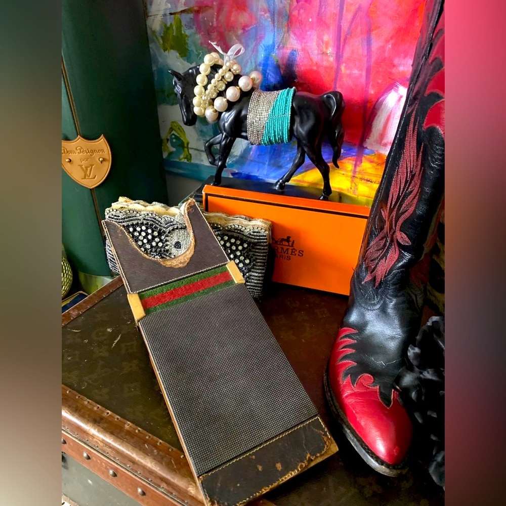 Rare Vintage GUCCI Boot Pull Jack Equestrian Western Tack Luxury Decor Accessory